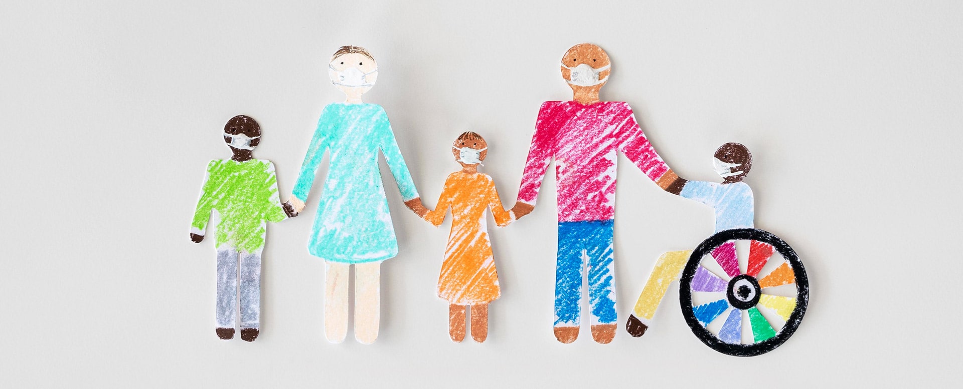 dessin enfant famille avec handicapes moteurs 2